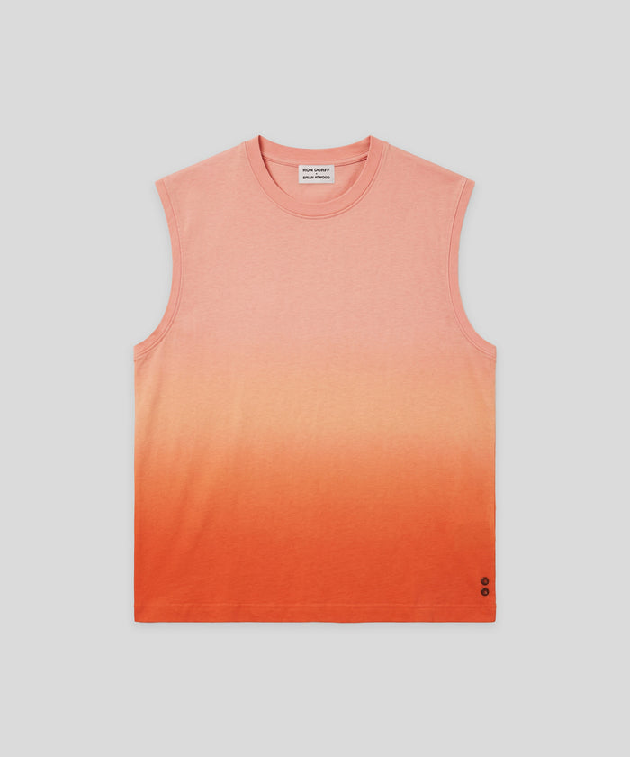 Light Organic Cotton Sleeveless Sweatshirt: Sunset Orange