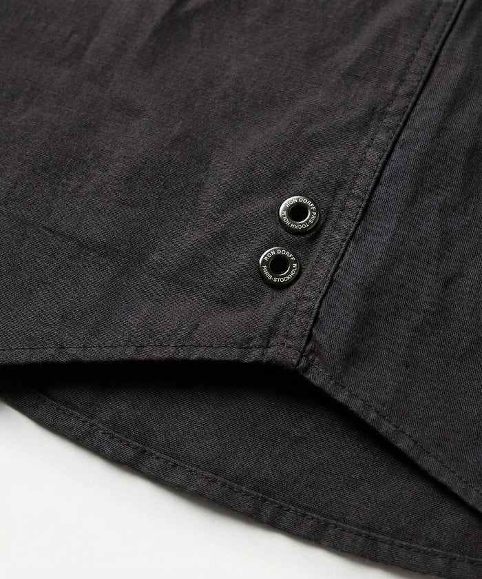 Cotton Linen Long Sleeve Shirt: Espresso