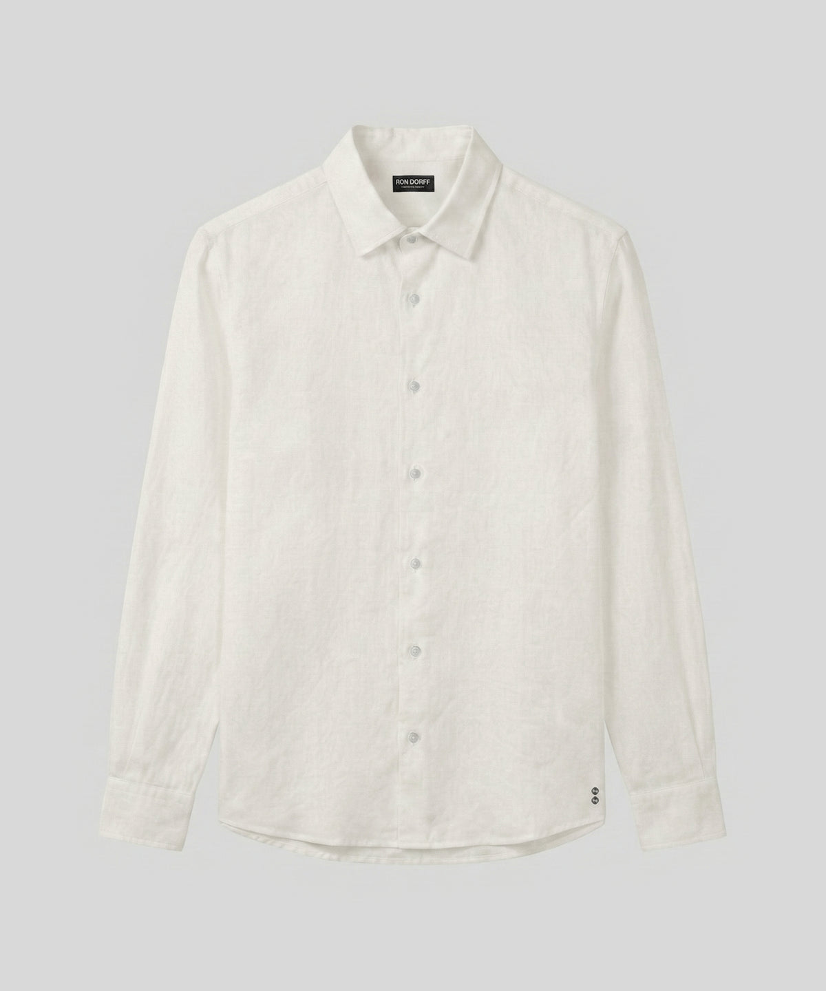 Cotton Linen Long Sleeve Shirt: Off White