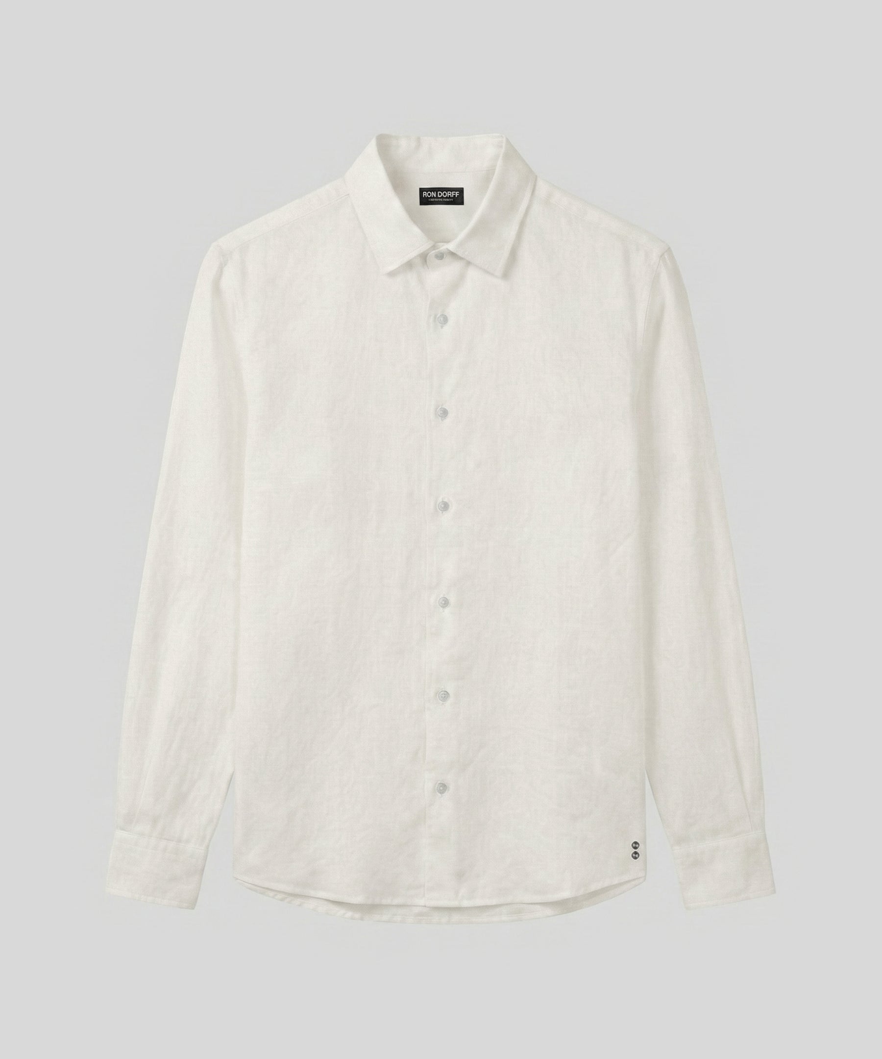 Cotton Linen Long Sleeve Shirt: Off White