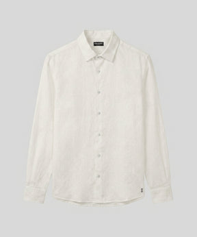 Cotton Linen Long Sleeve Shirt: Off White