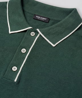 Cotton-Silk Polo: Court Green