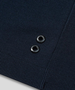 Cotton-Silk Polo: Navy