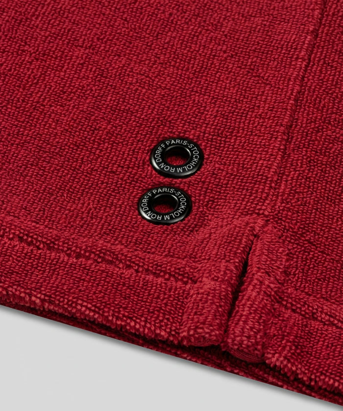 Cotton Terry V Neck Polo: Red