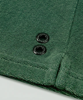 Cotton Terry V Neck Polo: Court Green