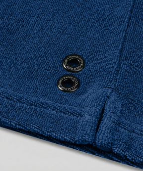 Cotton Terry V Neck Polo: Bleu