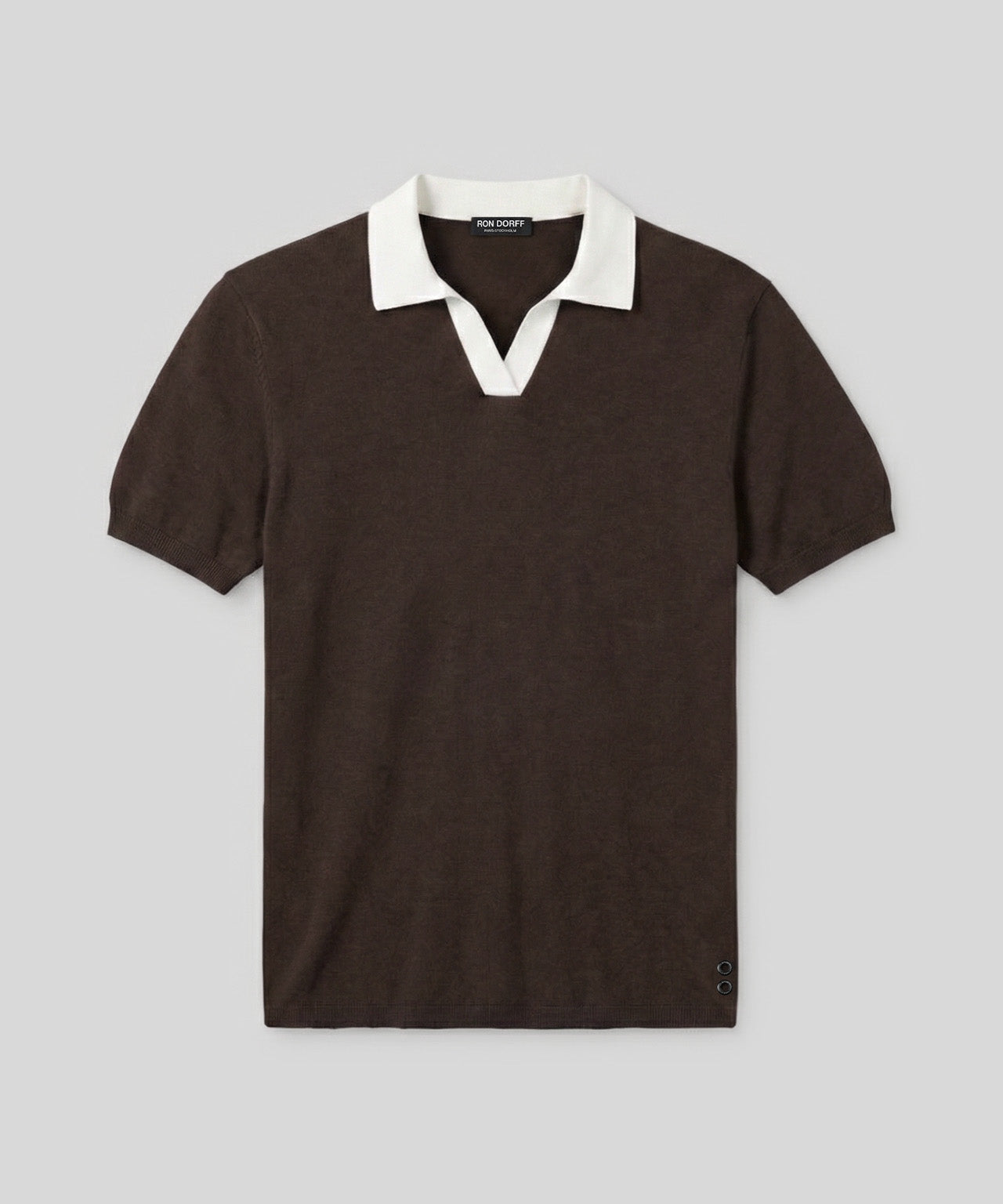 Cotton Linen Polo: Espresso
