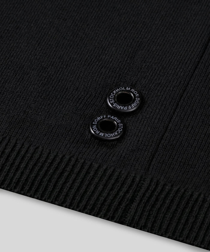 Cotton Linen Polo: Black