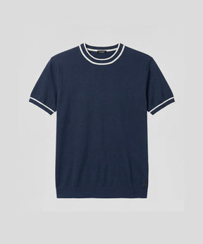 Knitted T-Shirt: Navy