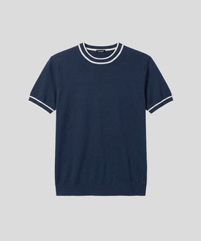 Knitted T-Shirt: Navy