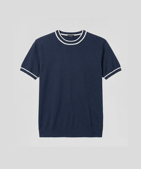 Knitted T-Shirt: Navy