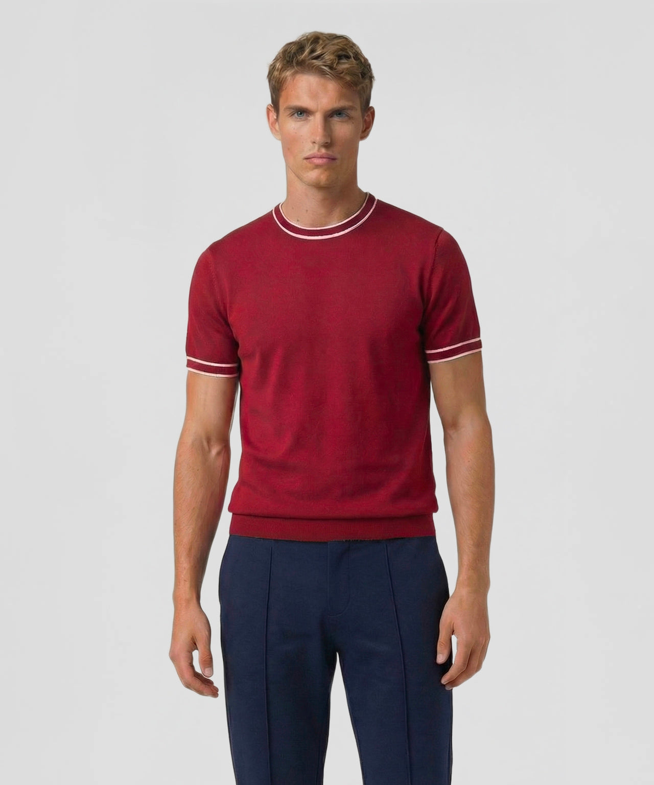 Knitted T-Shirt: Red