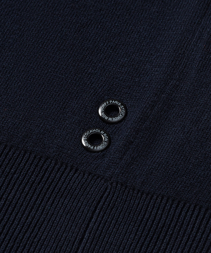 Knitted T-Shirt w. Drawstrings: Navy
