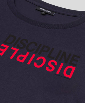 Organic Cotton T-Shirt "DISCIPLINE DISCIPLE": Navy
