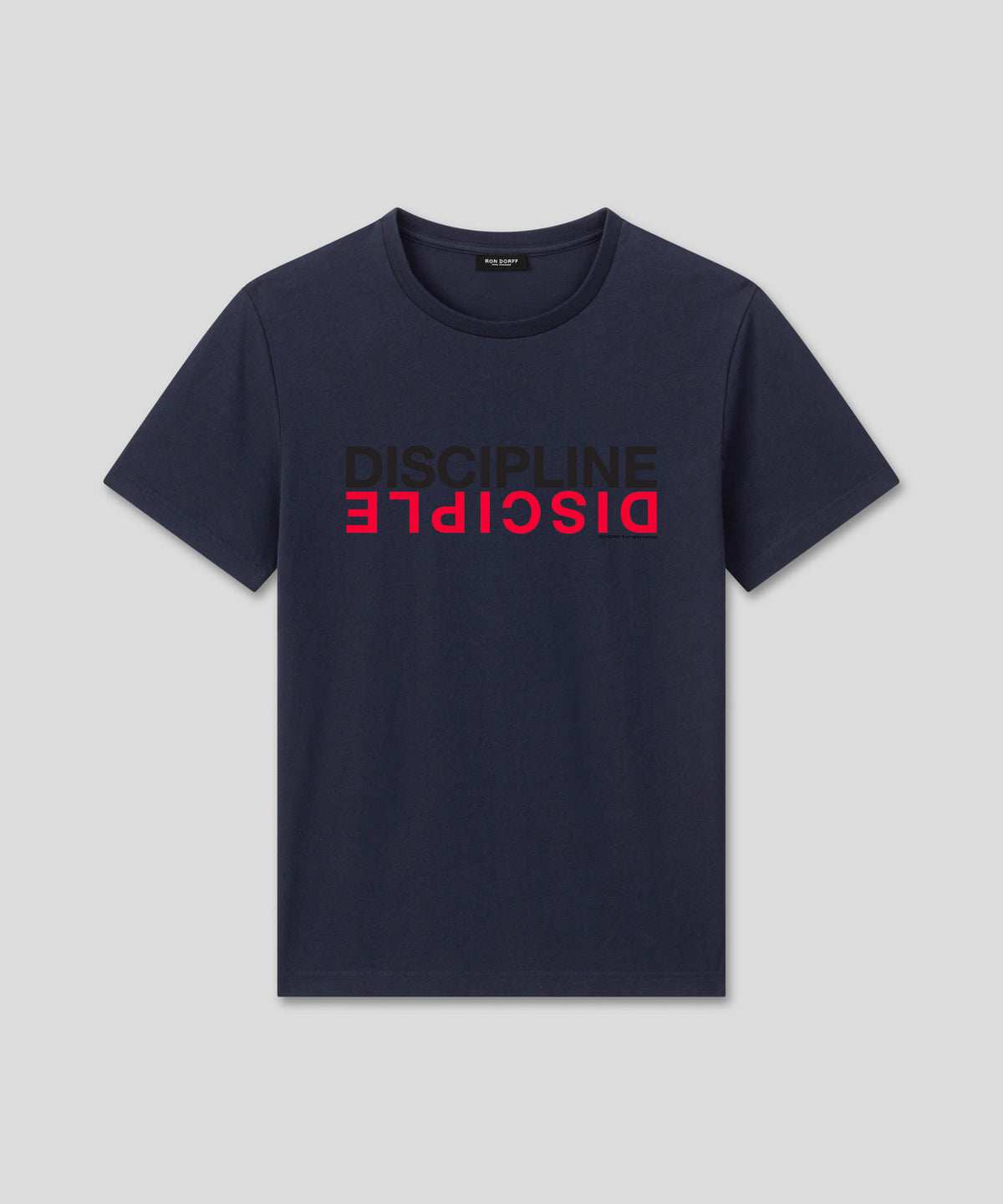 Organic Cotton T-Shirt "DISCIPLINE DISCIPLE": Navy