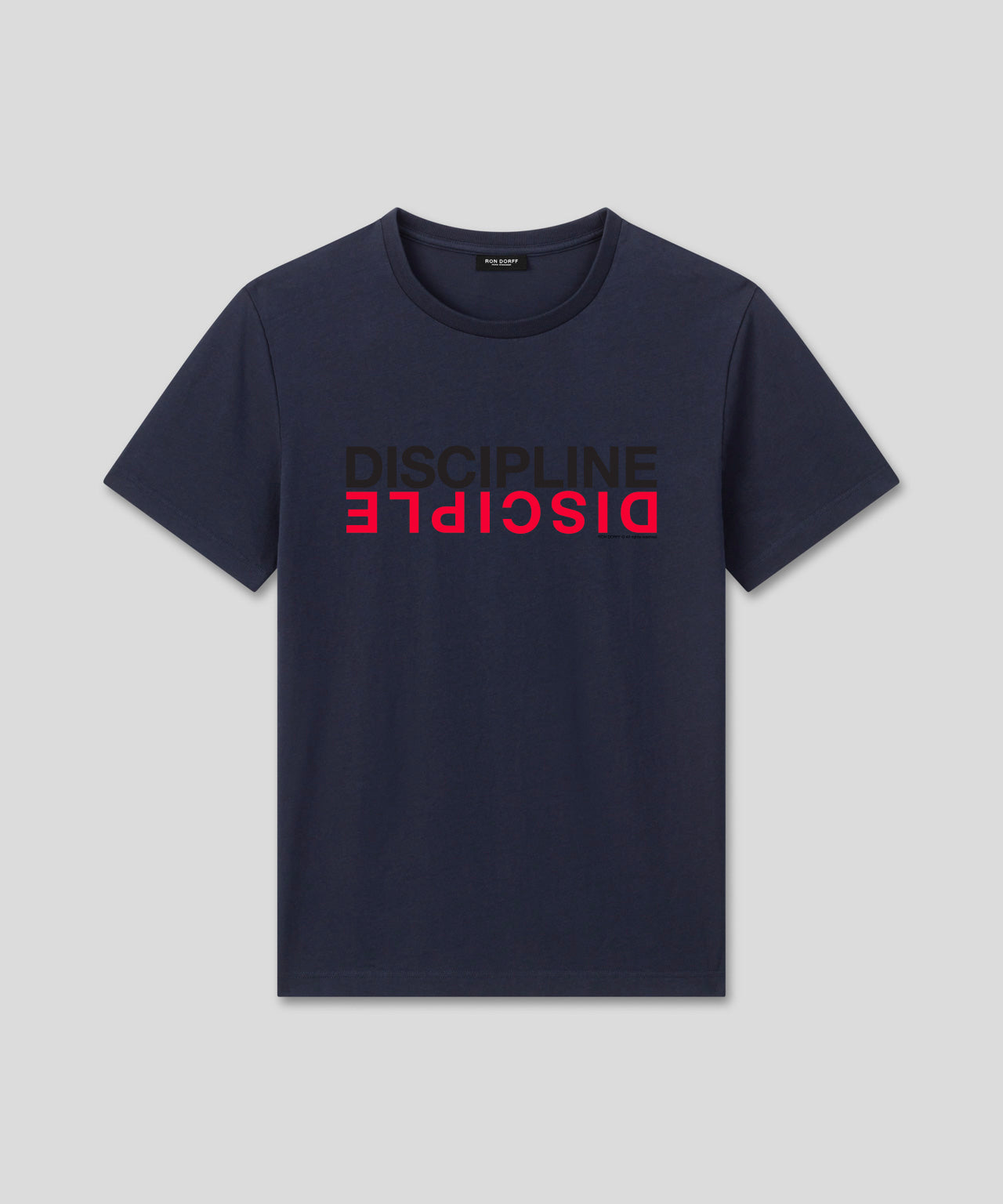 Organic Cotton T-Shirt "DISCIPLINE DISCIPLE": Navy