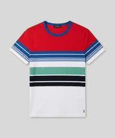 T-Shirt Eyelet Edition w. Retro Stripes: Shocking Red