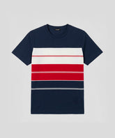 Organic Cotton T-Shirt w. Stripes: Navy