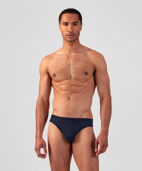 Slim Y-Front Briefs: Navy