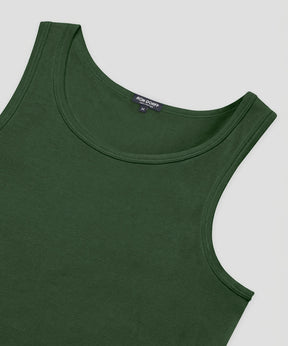Ribbed Tank Top: Green Court