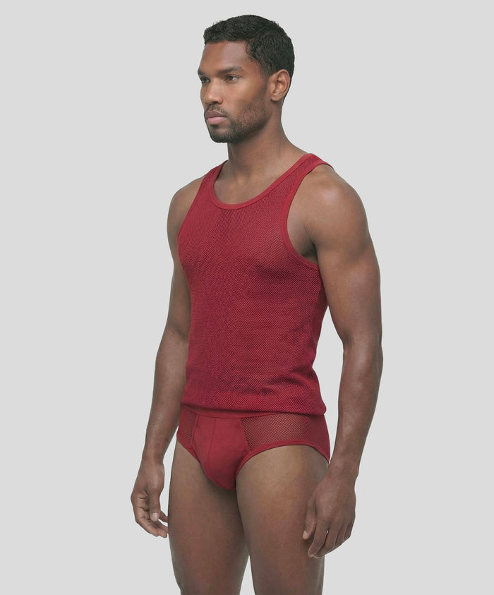 Mesh Tank Top: Red