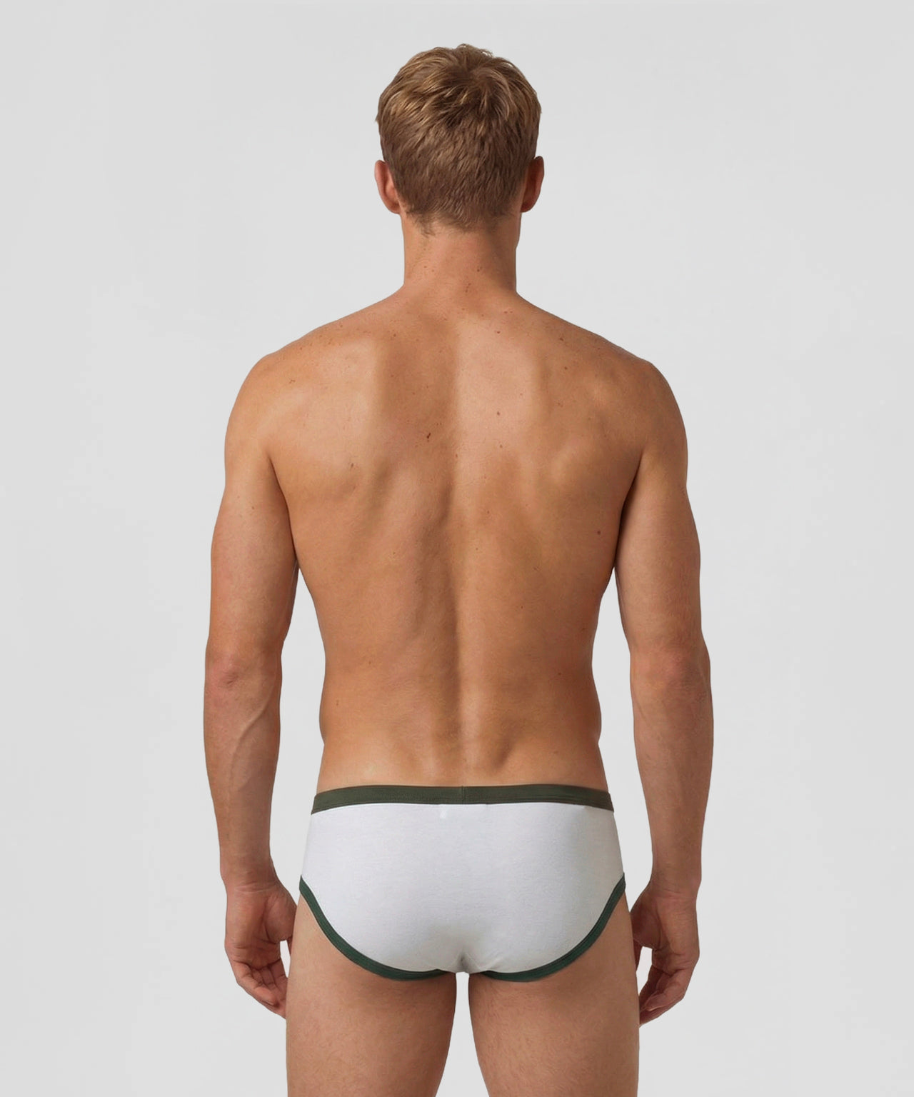 Sports Y-Front Briefs: White/Court Green