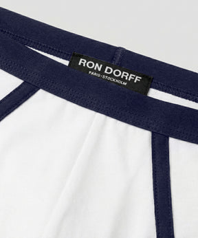 Sports Y-Front Briefs: White/Navy