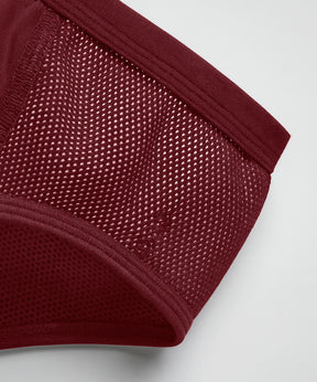 Mesh Y-Front Briefs: Red