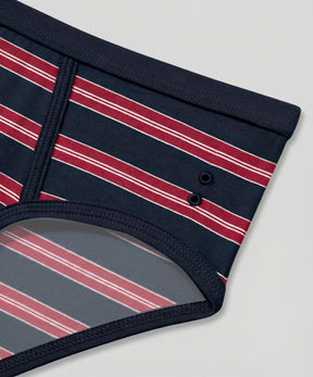 RON DORFF Y-Front Briefs w. Stripes: Navy