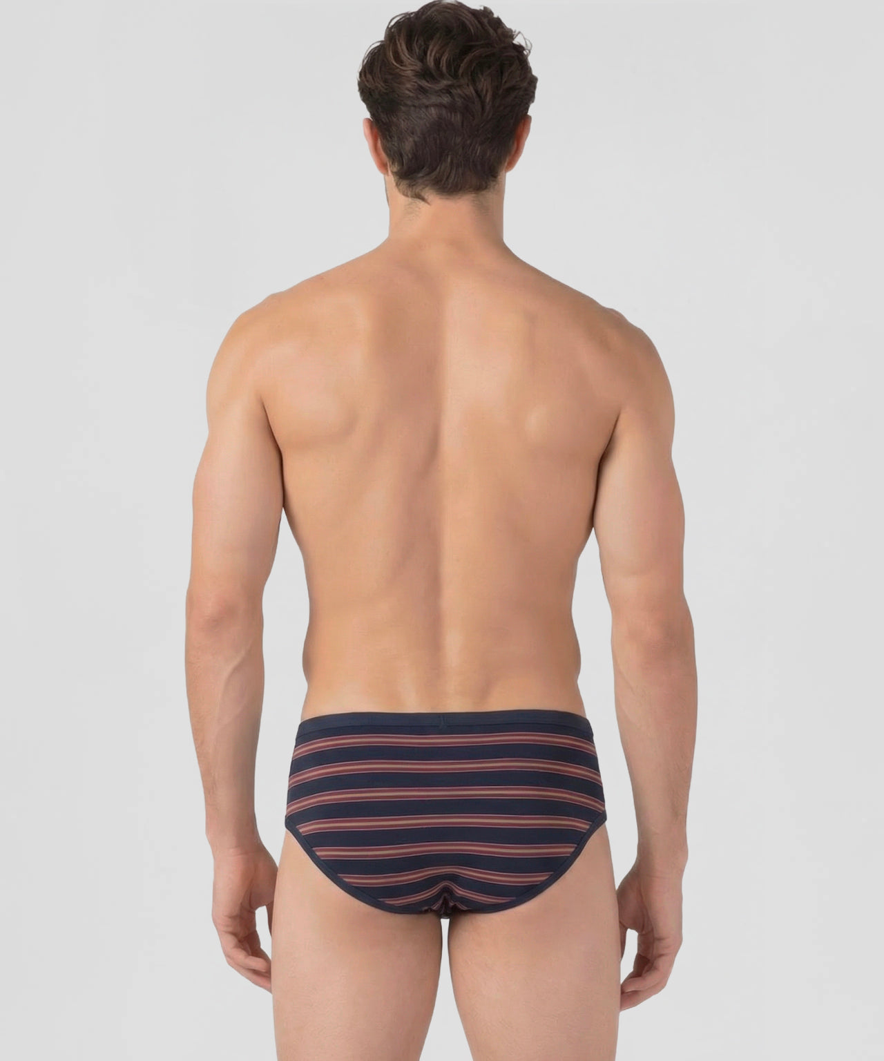 RON DORFF Y-Front Briefs w. Stripes: Navy