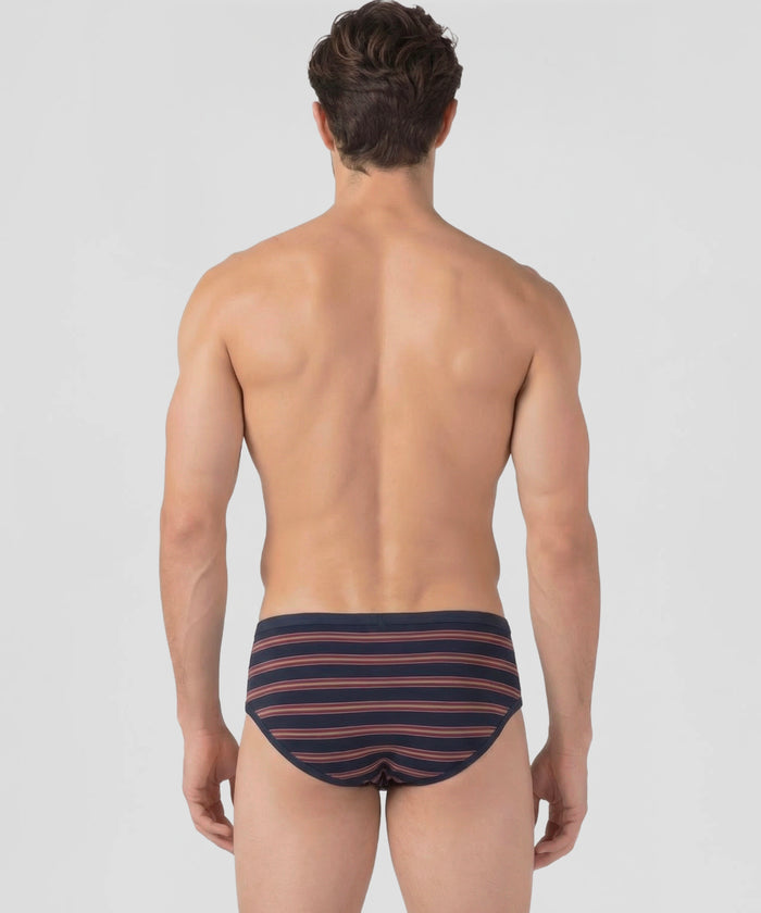RON DORFF Y-Front Briefs w. Stripes: Navy