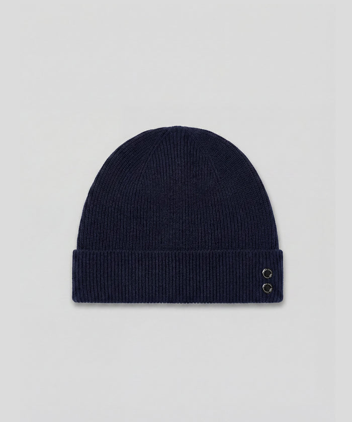 Ribbed Wool Beanies: Navy