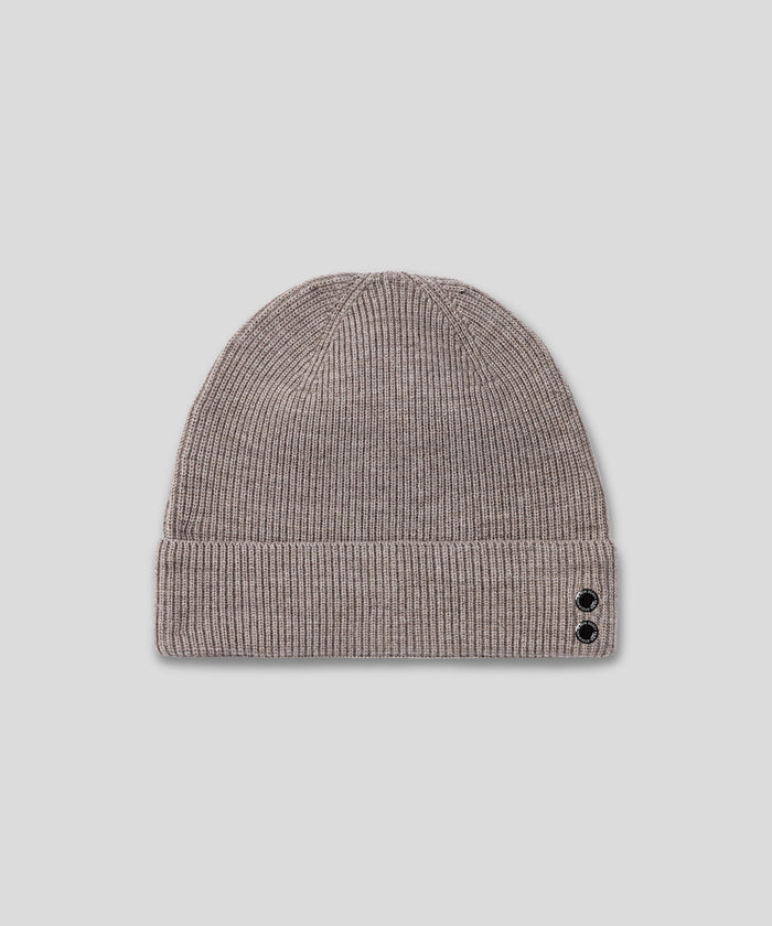 Ribbed Wool Beanies: Sandy Beige