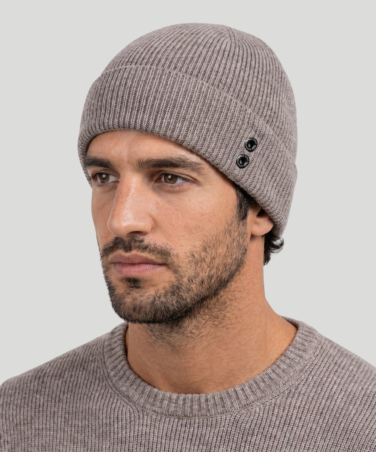 Ribbed Wool Beanies: Sandy Beige