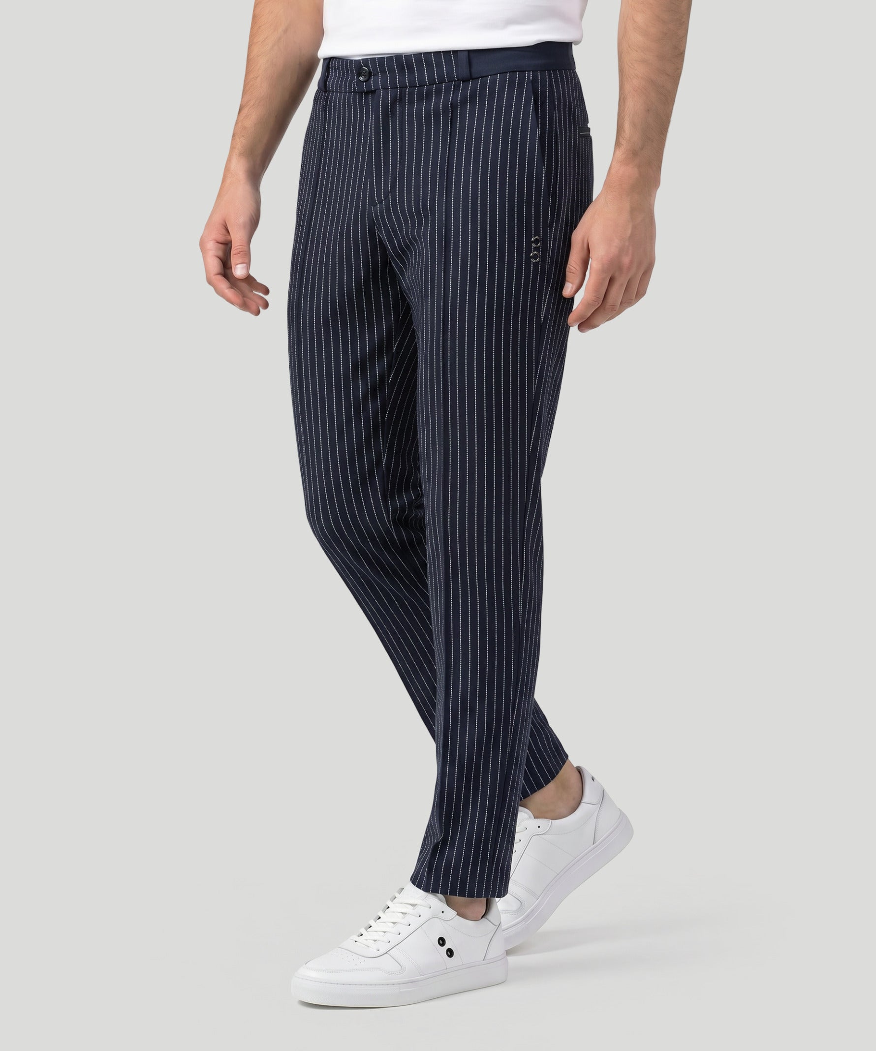 RD Tennis Pants w. Pin Stripes: Navy