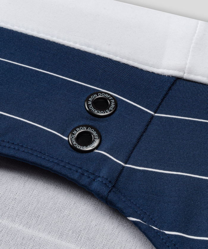 RD Swim Briefs w. Pin Stripes: Navy/White