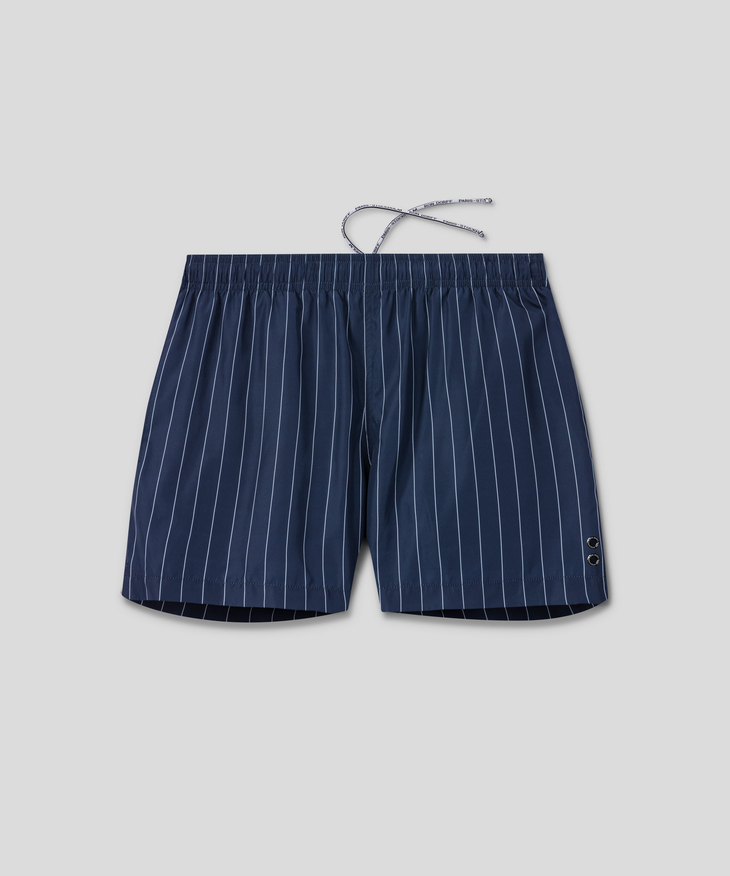 Swim Shorts w. Pin Stripes: Navy/White