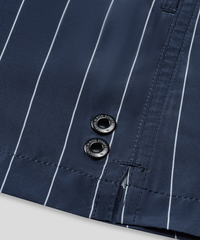 Swim Shorts w. Pin Stripes: Navy/White