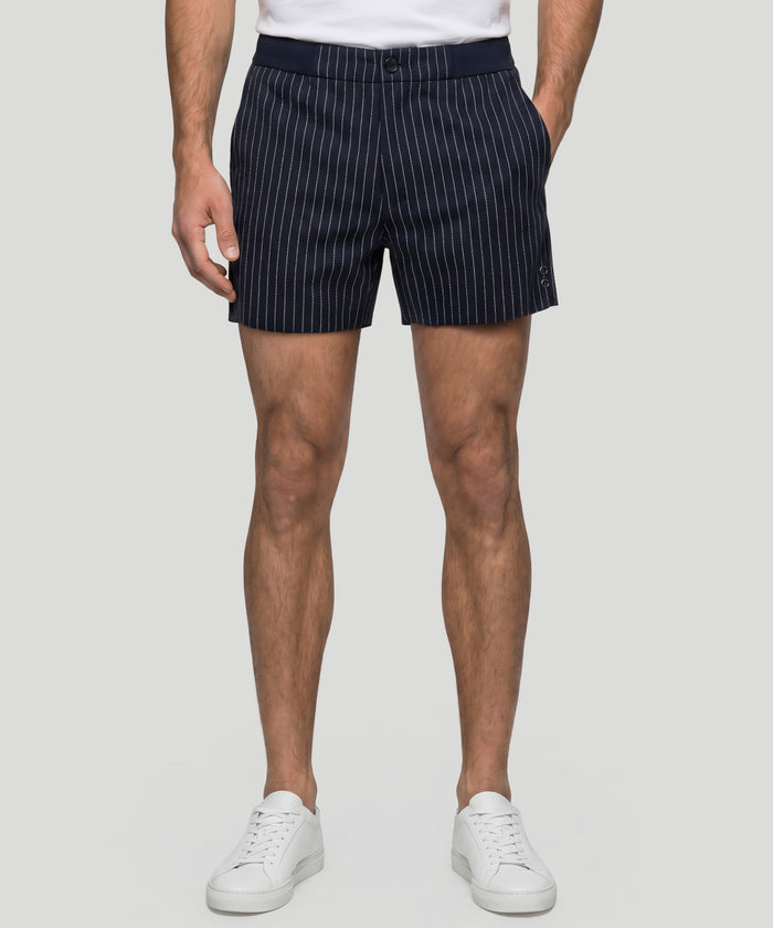 RD Tennis Shorts w. Pin Stripes: Navy/White