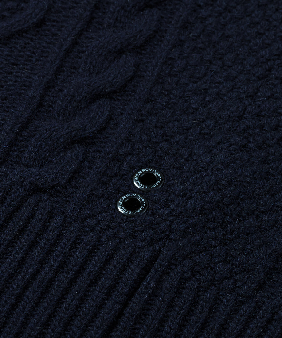 Wool-Cashmere Sweater Telemark w. Stripes: Navy/White