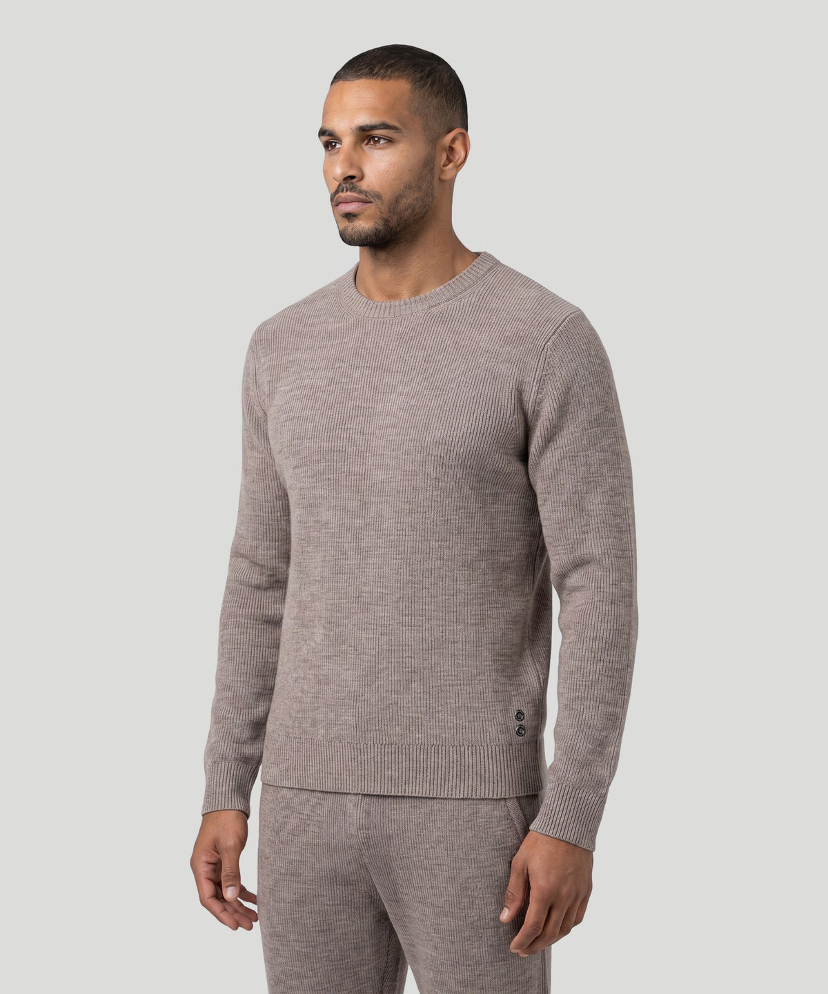 Ribbed Wool Sweater: Sandy Beige