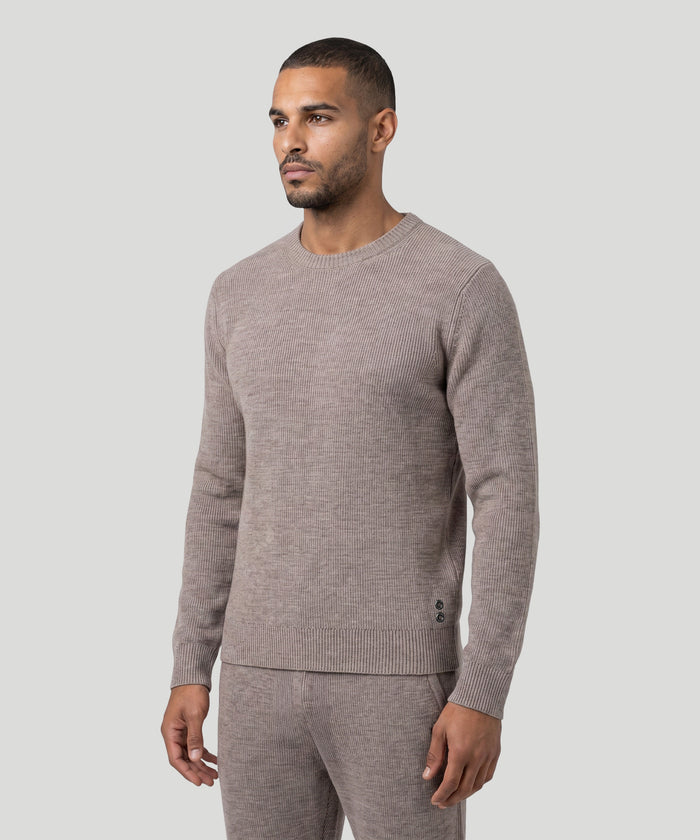 Ribbed Wool Sweater: Sandy Beige
