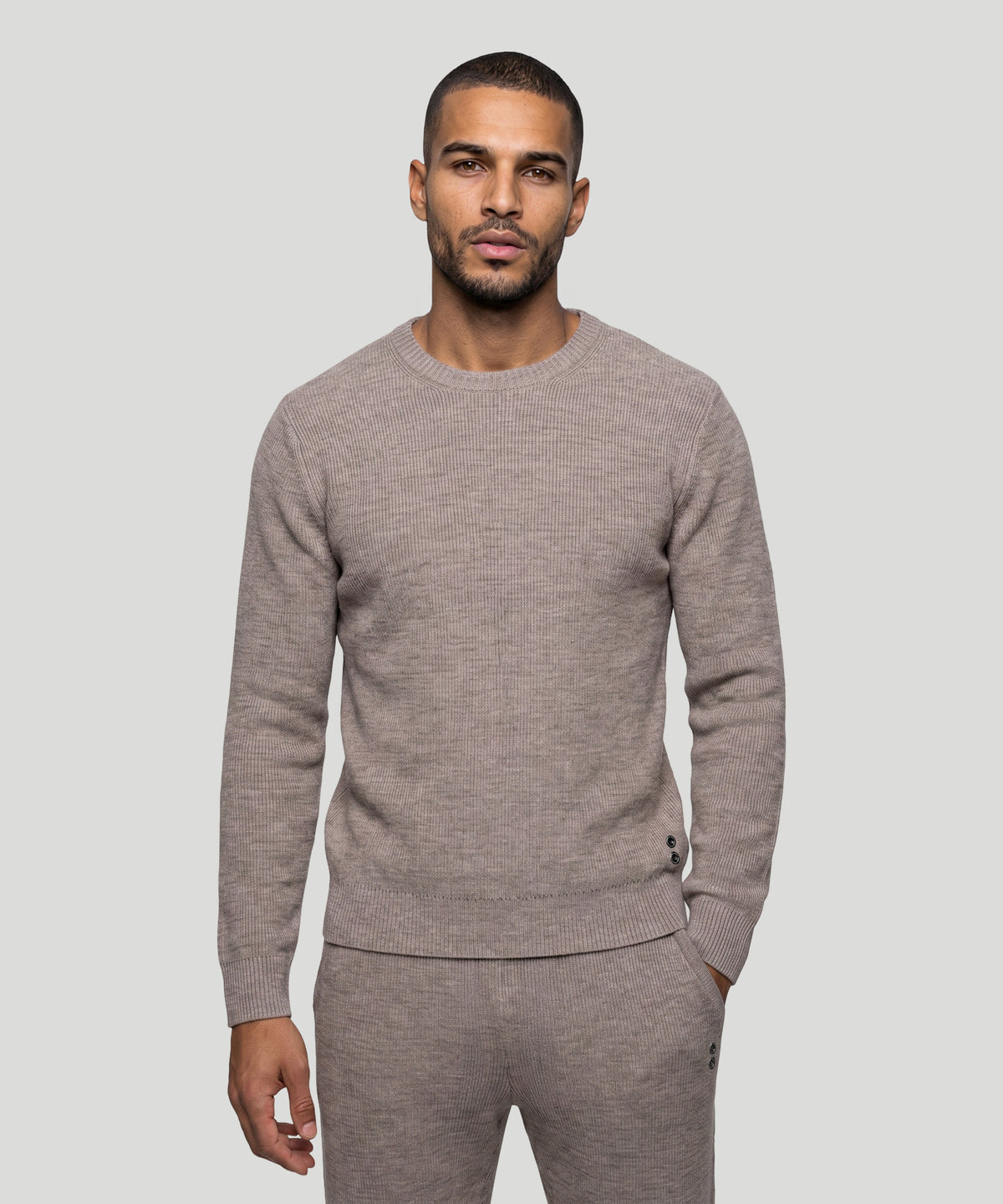 Ribbed Wool Sweater: Sandy Beige