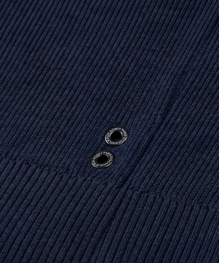 Ribbed Wool Sweater: Navy