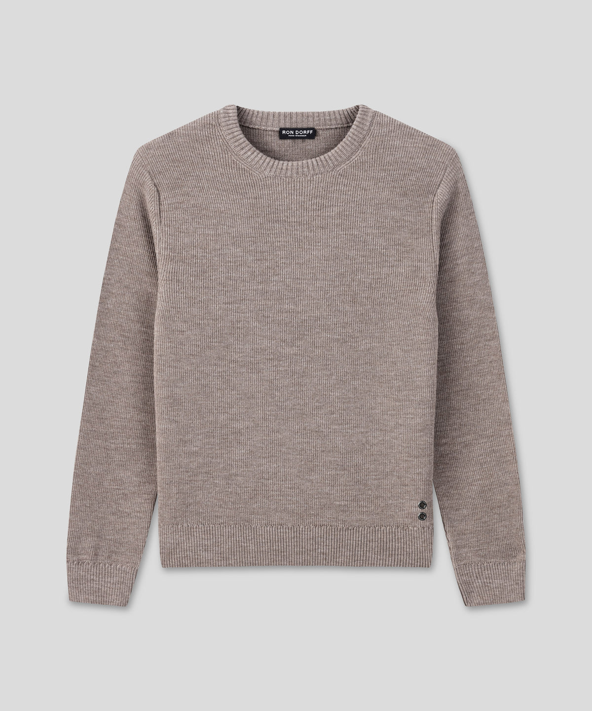Ribbed Wool Sweater: Sandy Beige