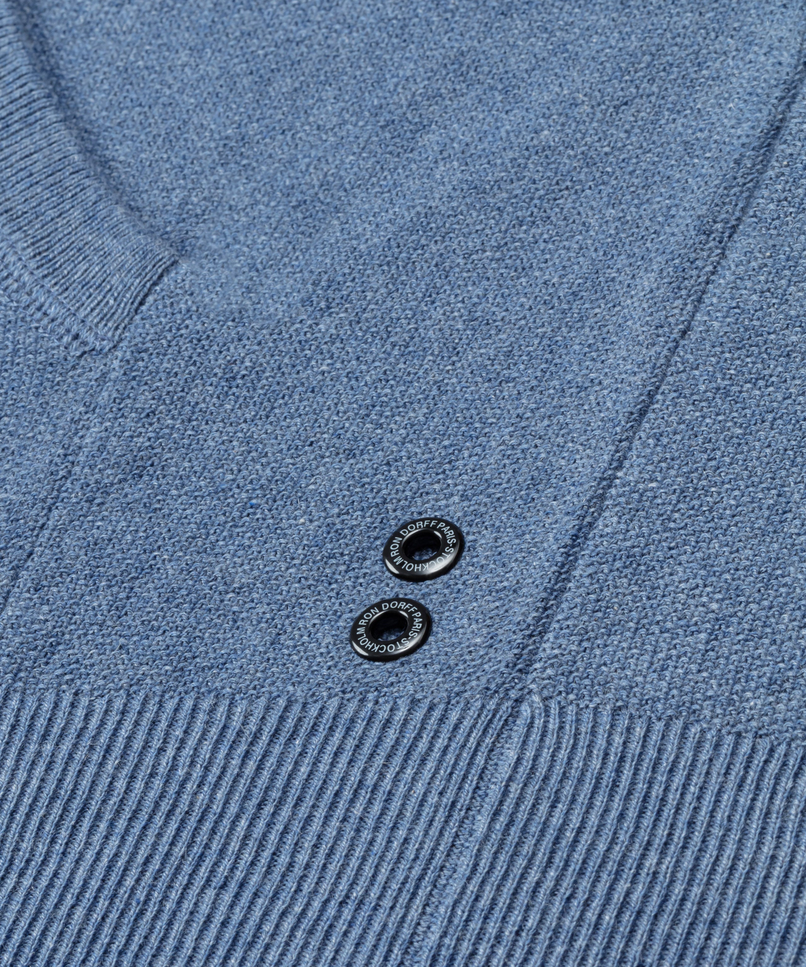 Cotton-Cashmere Piqué Hoodie Sweater: Blue Melange