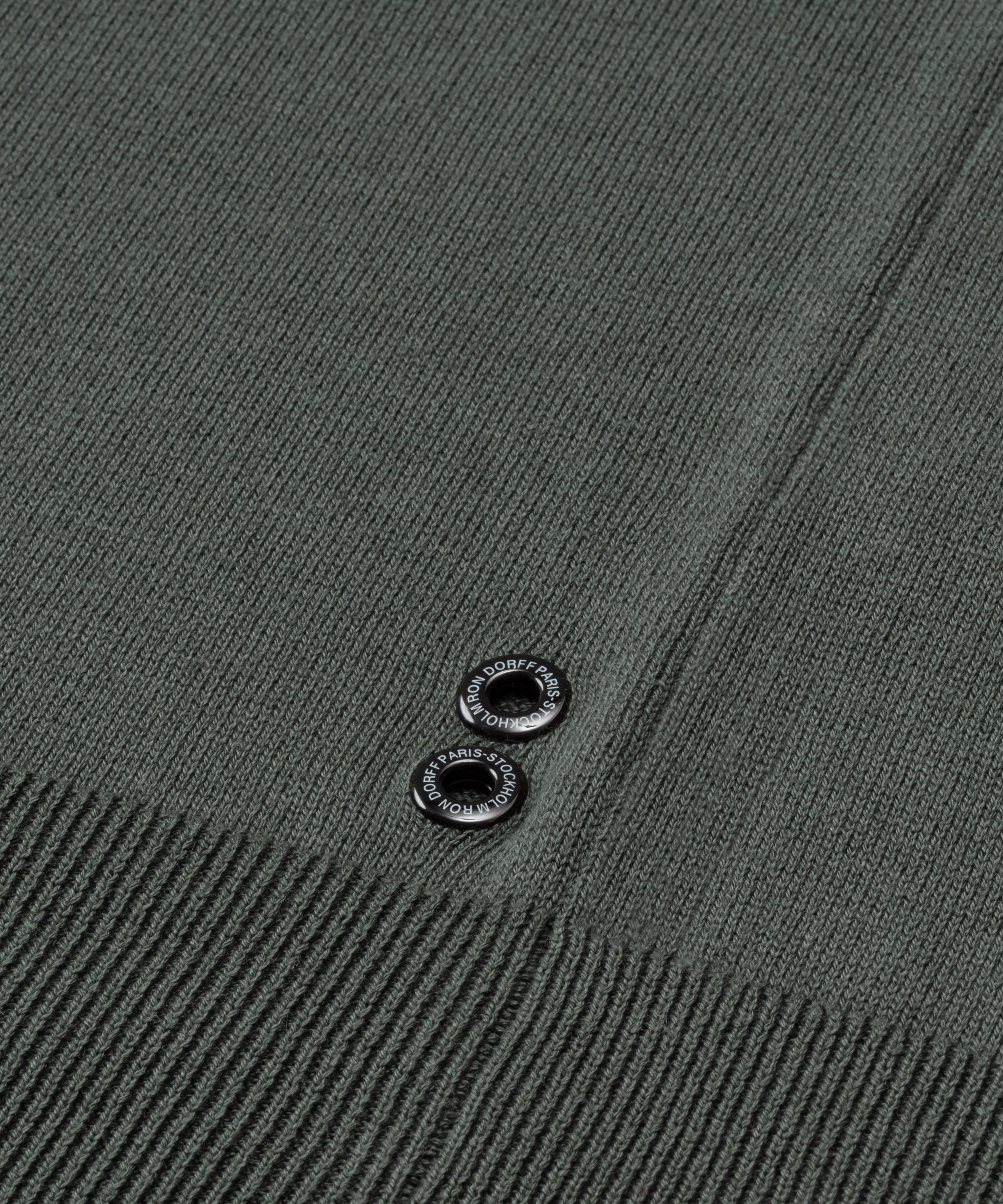 Cotton Sweater w. Placed Stripes: Urban Khaki