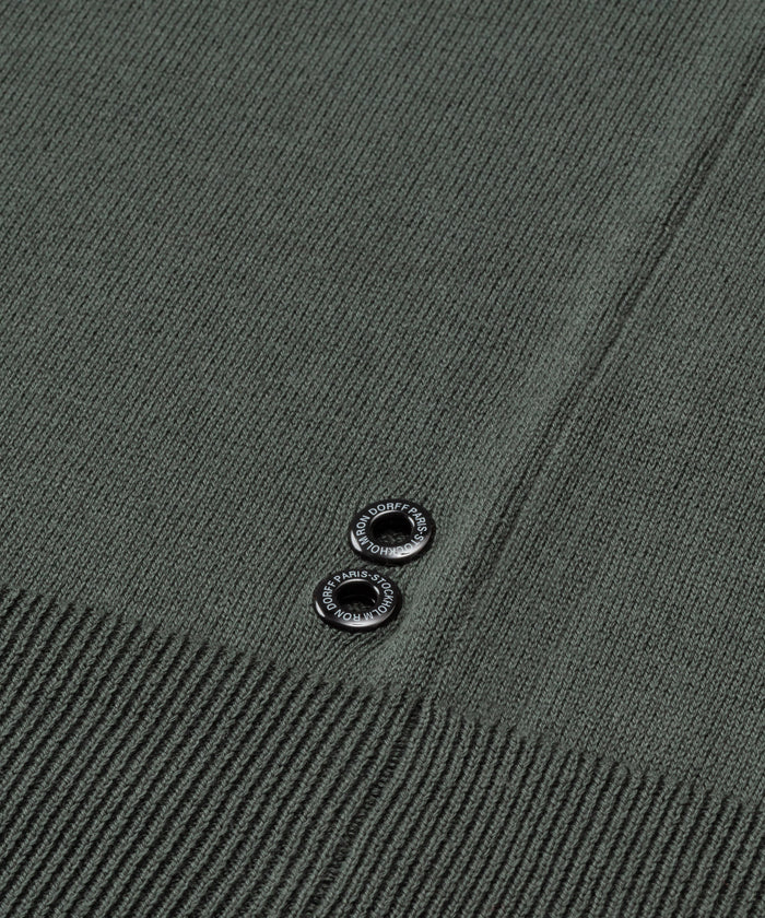 Cotton Sweater w. Placed Stripes: Urban Khaki