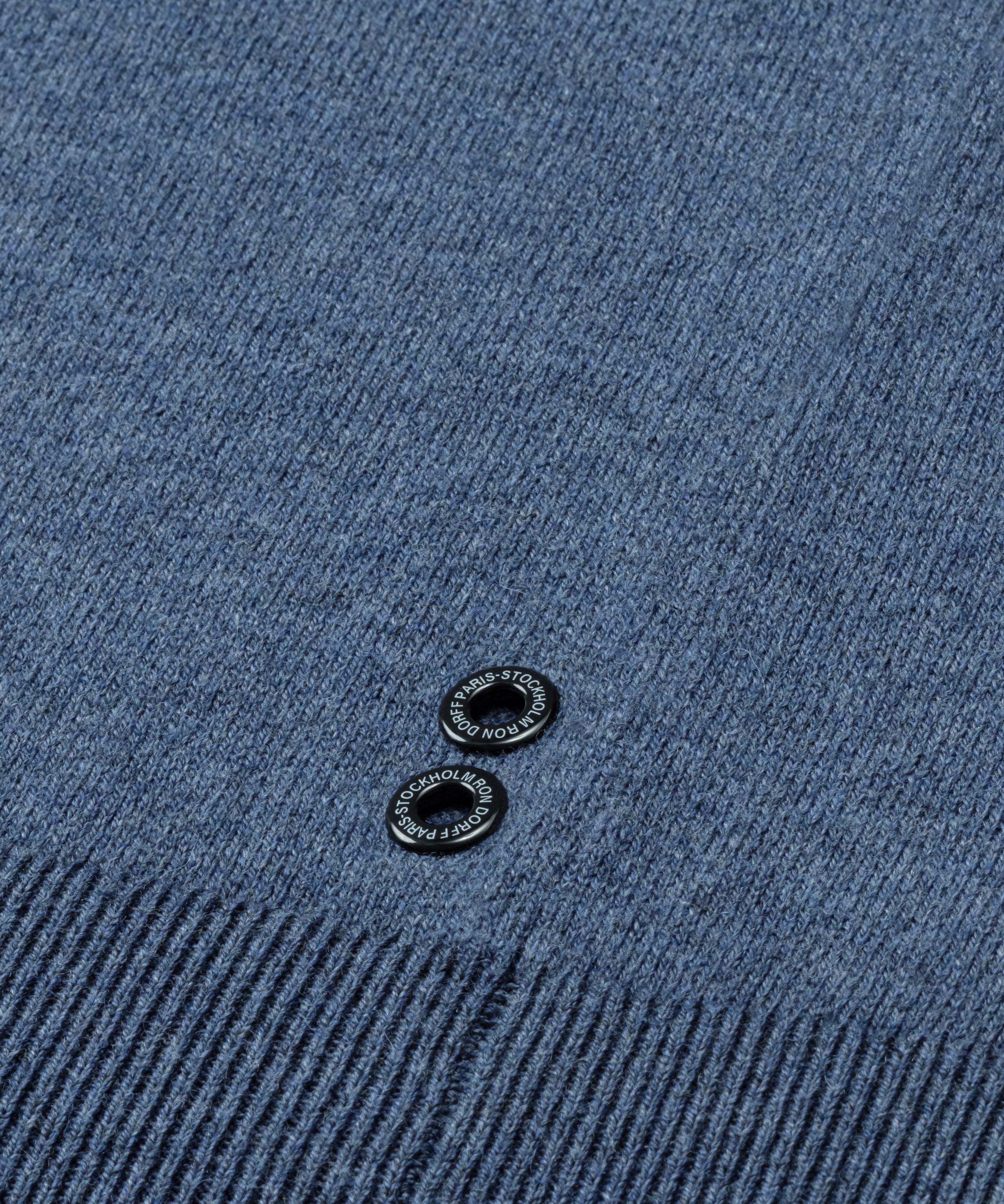 Cotton-Wool Baseball Sweater: Blue Melange