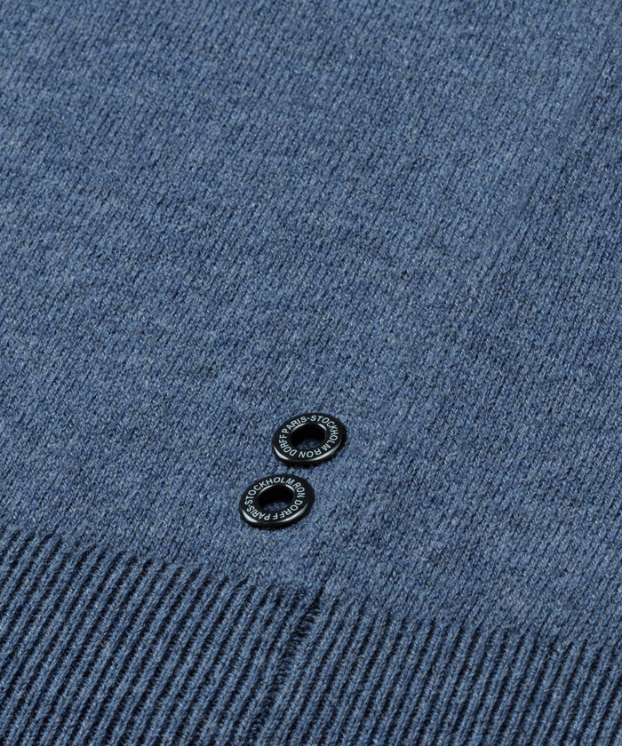 Cotton-Wool Baseball Sweater: Blue Melange